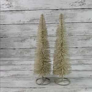 TREES 2 white for train or Christmas Village 12 inches